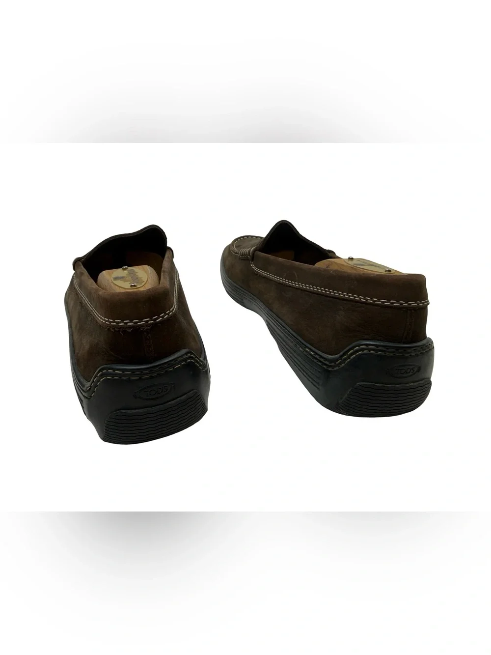 TODS Loafers Mens 9 Brown Soles Casual Slip-On Driving Penny Loafers Leather